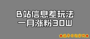 B站信息差玩法,一月涨粉30W,新的流量风口!-流年日记