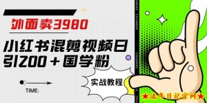 外面卖3980小红书混剪视频日引200+国学粉实战教程【揭秘】-流年日记