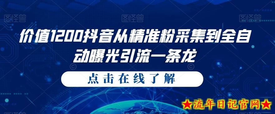 价值1200抖音从精准粉采集到全自动曝光引流一条龙【揭秘】-流年日记