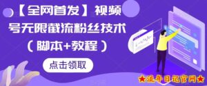 【全网首发】视频号无限截流粉丝技术(脚本+教程)-流年日记