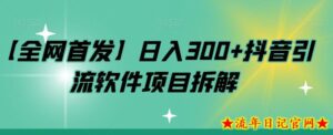 【全网首发】日入300+抖音引流软件项目拆解【揭秘】-流年日记