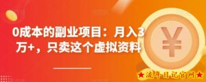 0成本的副业项目:月入3万+,只卖这个虚拟资料-流年日记