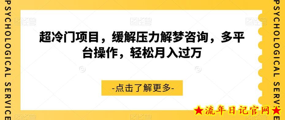 超冷门项目，缓解压力解梦咨询，多平台操作，轻松月入过万【揭秘】-流年日记