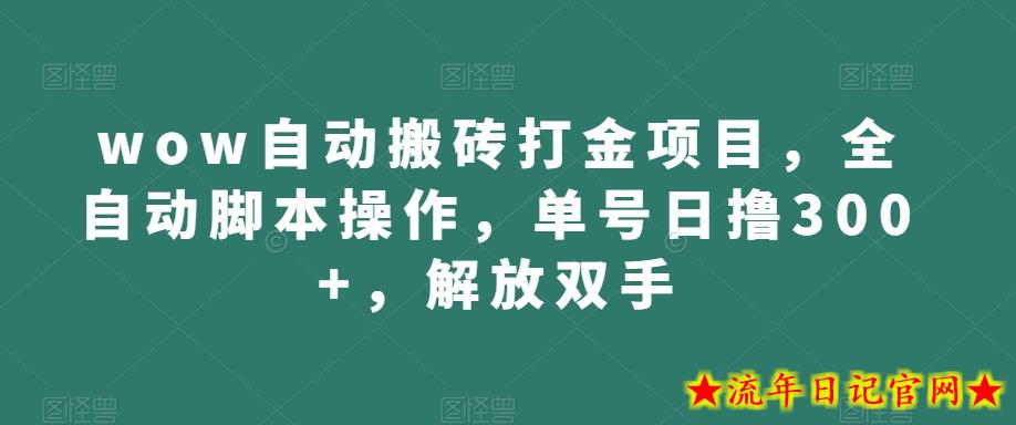 wow自动搬砖打金项目，全自动脚本操作，单号日撸300+，解放双手【揭秘】-流年日记