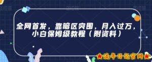 全网首发,靠暗区突围,月入过万,小白保姆级教程(附资料)【揭秘】-流年日记