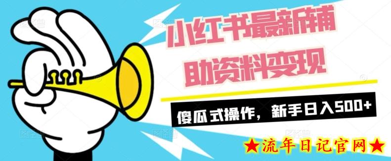 小红书最新辅助资料变现，傻瓜式操作，新手日入500+-流年日记