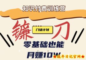 【知识付费新课程】小白轻松月赚10万块!揭秘知识付费赚钱秘诀-流年日记