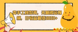 卖手工秋梨膏,无脑搬运视频,日收益最低3000+【揭秘】-流年日记