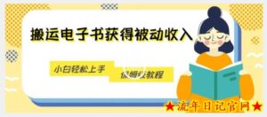 搬运电子书获得被动收入，小白轻松上手，保姆级教程-流年日记
