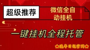 最新微信挂机躺赚项目,每天日入20—50,微信越多收入越多【揭秘】-流年日记