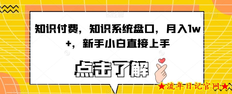 知识付费，知识系统盘口，月入1w+，新手小白直接上手-流年日记