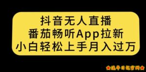 抖音无人直播,番茄畅听APP拉新,小白轻松上手月入过万-流年日记