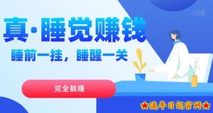 真睡觉赚钱,睡前一挂,实现躺赚-流年日记
