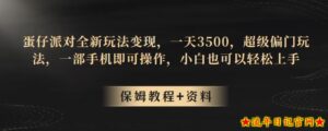 蛋仔派对全新玩法变现,一天3500,超级偏门玩法,一部手机即可操作,小白也可以轻松上手-流年日记