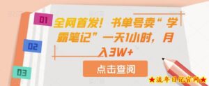 全网首发!书单号卖“学霸笔记”一天1小时,月入3W+【揭秘】-流年日记