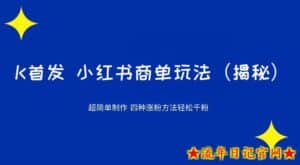 K首发小红书商单玩法,四种涨粉方法轻松千粉(揭秘)-流年日记