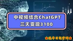 中视频结合ChatGPT,三天变现3100,人人可做玩法思路实操教学【揭秘】-流年日记