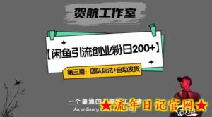 第三期:暴力引流,无脑搬运,闲鱼创业粉引流一天200+,更新全自动发货的团队闭环模式【揭秘】-流年日记