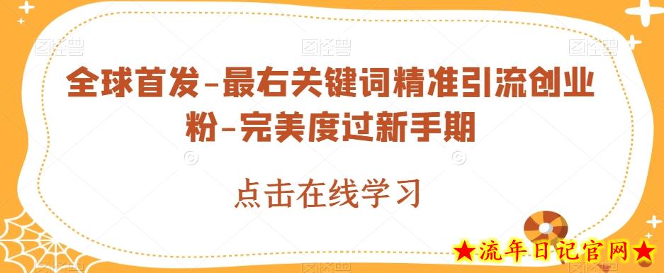 全球首发-最右关键词精准引流创业粉-完美度过新手期【揭秘】-流年日记