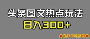 最新头条图文热点洗稿玩法，一天五篇，日入300+-流年日记