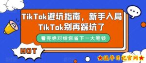 TikTok避坑指南,新手入局TikTok别再踩坑了-流年日记