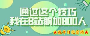 【揭秘】通过这个技巧,我在B站躺加800人-流年日记