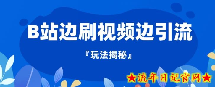 【玩法首发】B站边刷视频边引流，不封号不费号-流年日记