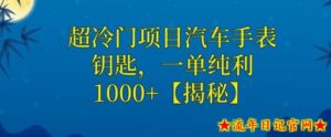 超冷门项目汽车手表钥匙，一单纯利1000+-流年日记