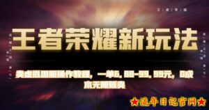 王者荣耀新玩法,卖虚拟国服操作教程,一单6.88-99.99元,0成本无限贩卖【揭秘】-流年日记