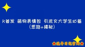 K首发萌物表情包引流女大学生必备(思路+揭秘)-流年日记