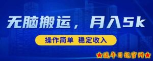 无脑搬运，赚点小钱，稳定月入5000+-流年日记
