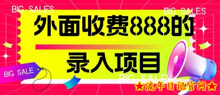 外面收费888的录入项目，简单操作，适合小白操作-流年日记