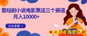 靠短剧小说和电影票三个赛道月入10000+是怎么做到的-流年日记