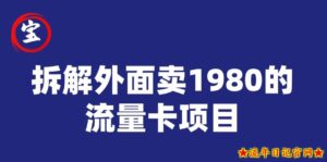 宝哥拆解外面卖1980手机流量卡项目,0成本无脑推广-流年日记