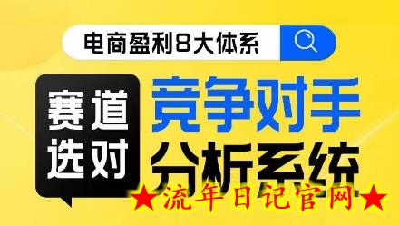 电商盈利8大体系·赛道选对，​竞争对手分析系统线上课-流年日记