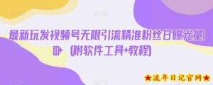 【揭秘】最新玩发视频号无限引流精准粉丝日曝光量100+(附软件工具+教程)-流年日记