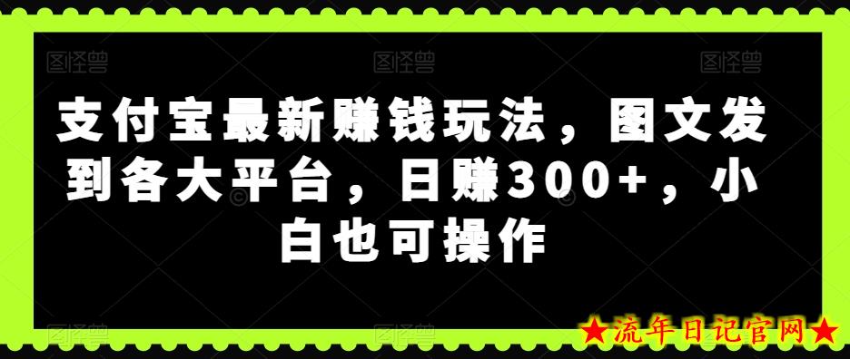 支付宝最新赚钱玩法，图文发到各大平台，日赚300+，小白也可操作-流年日记