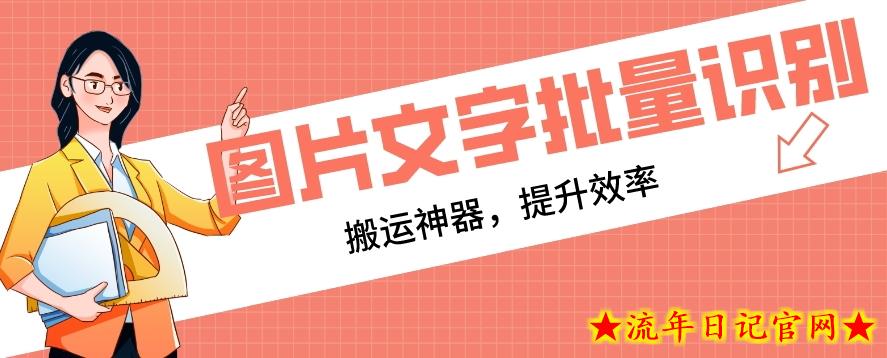 【网赚必备】文字识别工具，支持批量识别，搬运神器-流年日记