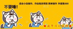 外面售888适合小白操作作业批改项目,简单操作-流年日记