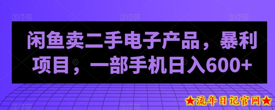 闲鱼卖二手电子产品，暴利项目，一部手机日入600+-流年日记