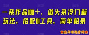 一条作品100＋，微头条冷门新玩法，搭配AI工具，简单粗暴【揭秘】-流年日记