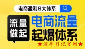 8大体系流量篇·流量做起,电商流量起爆体系线上课-流年日记