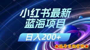 小红书最新蓝海项目,几分钟一个作品,日入200+,附:解读课程-流年日记