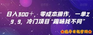 日入300+,零成本操作,一单29.9,冷门项目“趣味找不同”-流年日记