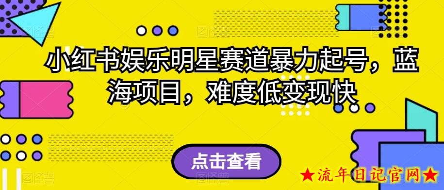 小红书娱乐明星赛道暴力起号，蓝海项目，难度低变现快【揭秘】-流年日记