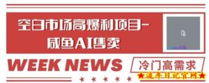 空白市场高暴利项目-咸鱼ai掘金，冷门高需求-流年日记