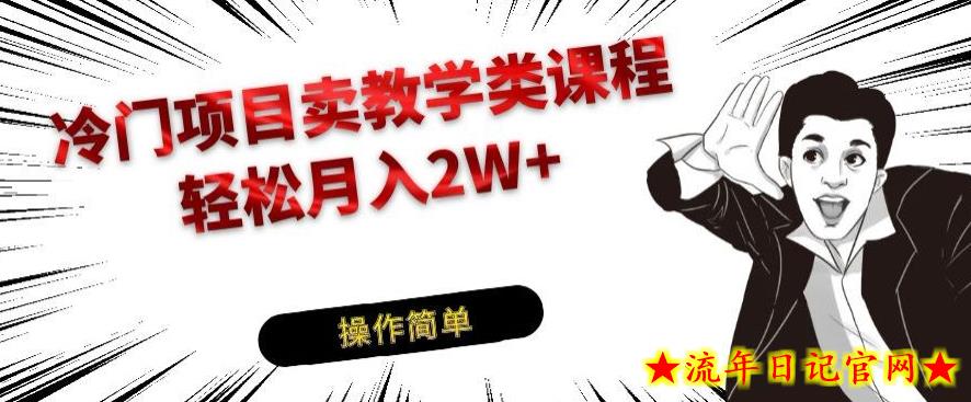 冷门项目卖教学类课程，轻松月入2W+-流年日记