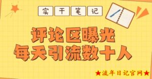 【全网首发】通过评论区曝光每天引流几十+粉丝-流年日记