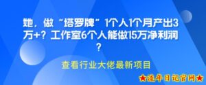 她,做“塔罗牌”1个人1个月产出3万+?工作室6个人能做15万净利润?-流年日记