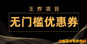 王炸项目!无门槛优惠券,单号日入300+,无需经验直接上手-流年日记